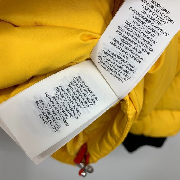 Polo Ralph Lauren Puffer Jacket Down Fill Glacier Hooded Yellow Blue - Picture 16 of 16